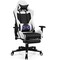 Costway Massage Gaming Chair Reclining Racing Office Computer Chair with Footrest White\Blue\Pink\Red